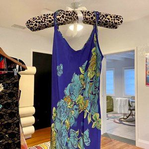 Vintage Betsey Johnson Silk Floral Midi Dress